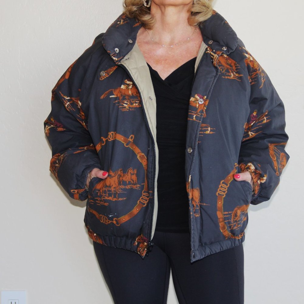 Vintage Ralph Lauren Equestrian Puffer Jacket Size Medium - Picture 9 of 16